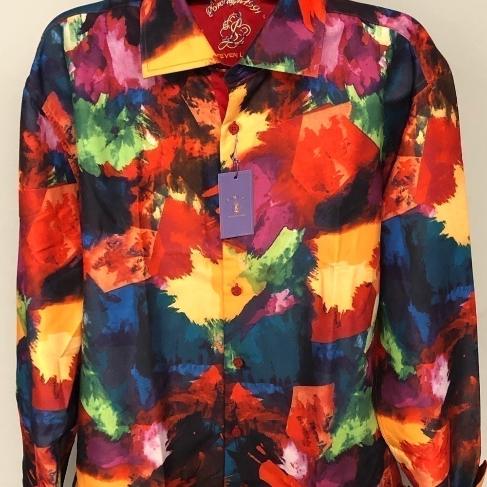 Steven lands button down shirt multi color regular fitn - Picture 2 of 3